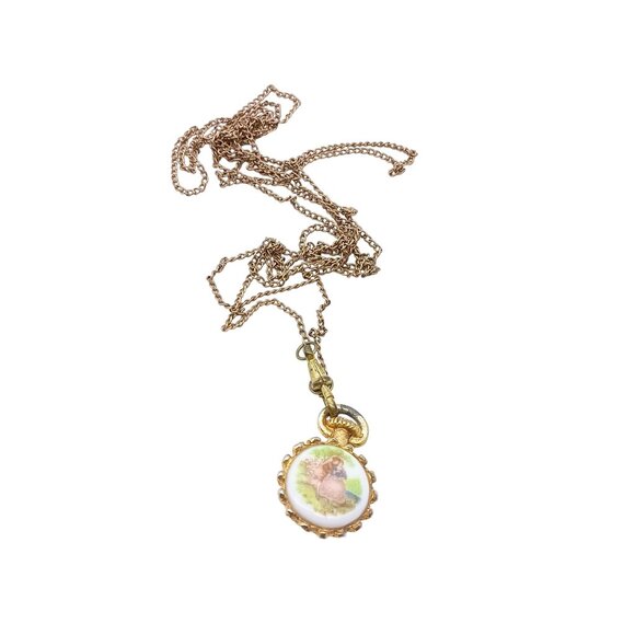 Vintage Gold-Toned Victorian Style Watch Chain Necklace Flapper Length - Picture 2 of 5